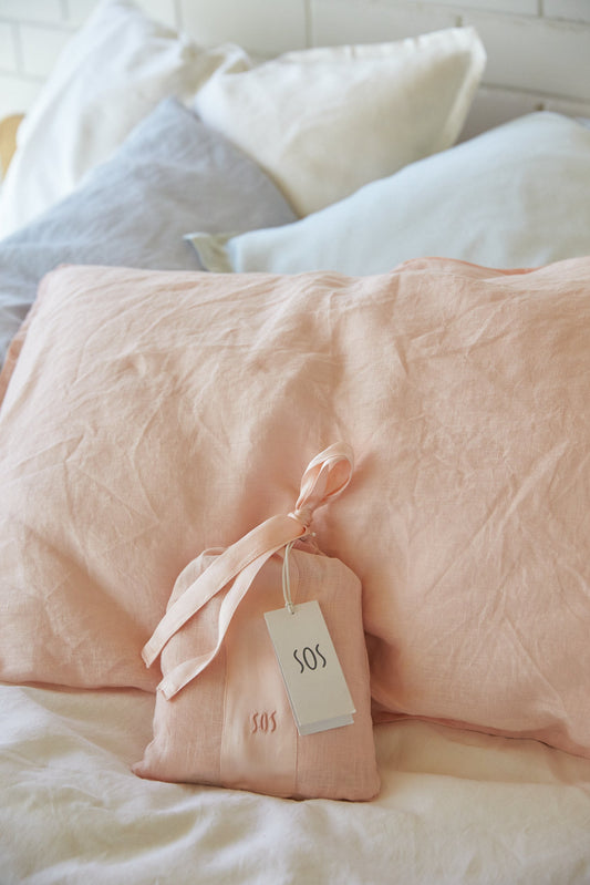 Silk Linen Flip Pillowslip Sets With Travel Pouch