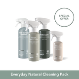 Everyday Natural Cleaning Pack: Bathroom Cleaner, Linen & Bedding Spray, Multipurpose Cleaner (Free Gift: Kitchen Cleaner)