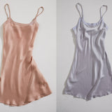 Silk Sleep Slip With Linen Trim