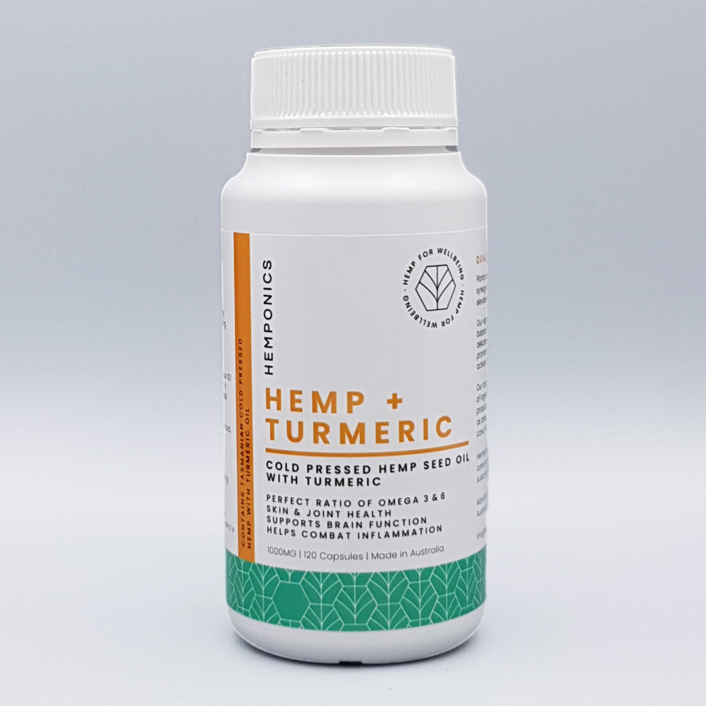 HEMP SEED OIL + TURMERIC (90 Capsules)