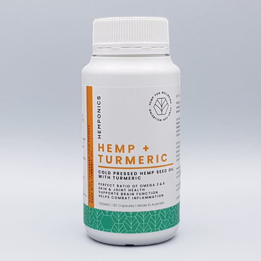 HEMP SEED OIL + TURMERIC (90 Capsules)