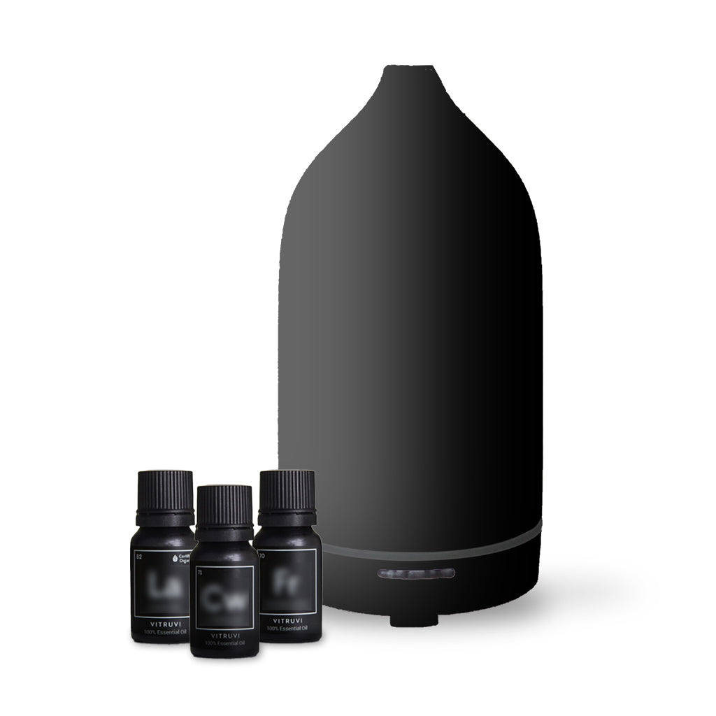 STONE DIFFUSER BLACK + 3 OILS BUNDLE