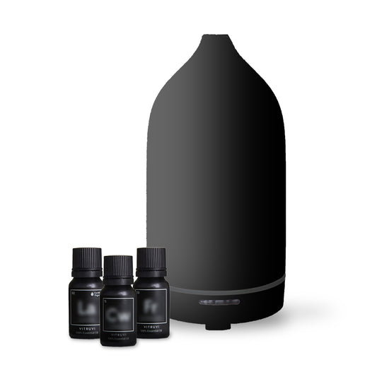 STONE DIFFUSER BLACK + 3 OILS BUNDLE