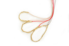 WORDS SILK NECKLACE <br> Morse Code Word in gold-fill on coloured silk