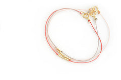 WORDS SILK NECKLACE <br> Morse Code Word in gold-fill on coloured silk