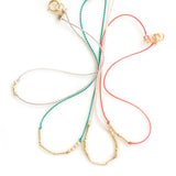 FRIEND<br>Morse Code Word Necklace in gold-fill on coloured silk<br>COATT