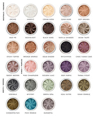 MINERAL EYE SHADOW<br>Highly pigmented for a long lasting and durable finish. Vast shade range available in pure loose powder, which are very gentle on the eyelids<br>LILY LOLO
