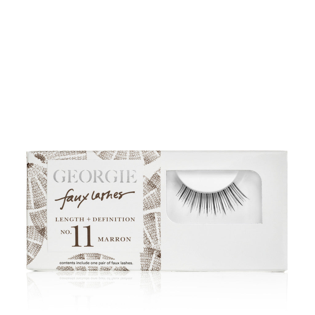 GEORGIE FAUX LASHES No.11 <br> 'Marron'. Length plus Definition in rich brown