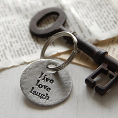 Live Love Laugh Keyring <br> PEWTER KEYRING <br> KUTUU