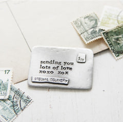 Lots of Love Envelope Message<br>PEWTER POCKET TOKEN<br> KUTUU